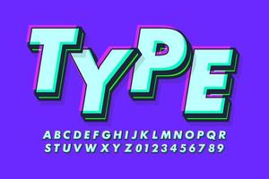 Strong bold glitch alphabet style vector