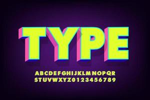 Strong bold 3d font style vector