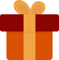 orange gift box icon, Christmas seasonal. png