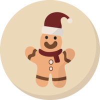 Gingerbread Doll icons in color circle. png