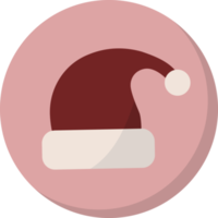 santa hat icons in color circle. png