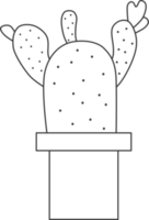 cactus plant minimal, drawing for coloring. png