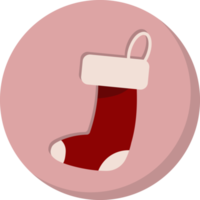 christmas socks icons in color circle. png