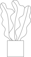 plantas em vasos, desenho para colorir. png