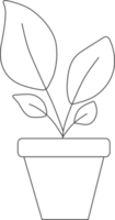 plantes en pot de style minimal, dessin à colorier. png