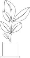 Plants in pots, drawing for coloring. png