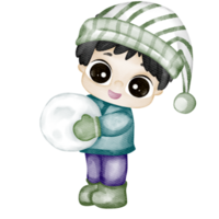 aquarela de personagem de menino png