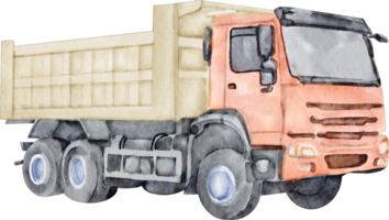 Élément de clip art camion aquarelle png