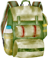 elemento de clipart de mochila em aquarela png