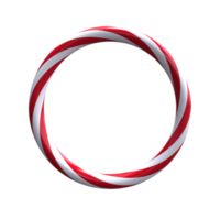 3d candy cane frame. 3d rendering. png