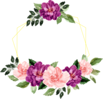 cadre floral aquarelle png