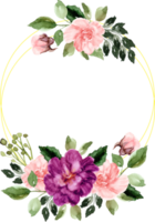 Couronne florale aquarelle png