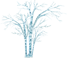 watercolor winter tree landscape png