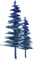 watercolor winter tree landscape png