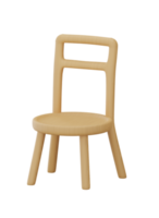 3D wooden chair png