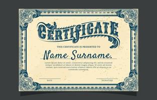 Worn Certificate with Victorian Style vector