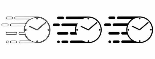 conjunto de iconos de tiempo rápido aislado sobre fondo blanco vector