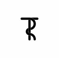 rt tr r t initial letter logo isolated on white background vector