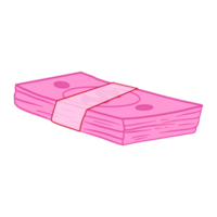 pila rosa de efectivo en dólares png