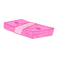 pilha rosa de dinheiro em dólar png