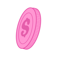 pièce d'un dollar rose png