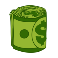 grön kontanter pengar rulla png
