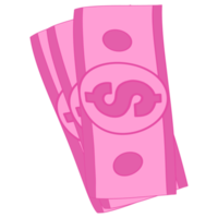 tres dinero rosa en efectivo png