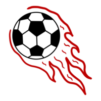 fútbol volador con fuego png