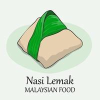 ilustración de nasi lemak en diseño vectorial vector