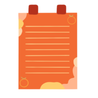 Daily Planner Memo Note Paper. Cute Notepad. Orange pattern. png