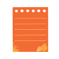 Daily Planner Memo Note Paper. Cute Notepad. Orange pattern. png