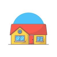 House vector icon illustration. Building icon concept isolated vector. Flat cartoon style illustration