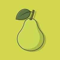 Pear cartoon vector icon illustration. Fruit icon concept isolated vector. Flat cartoon style. Pear Illustration.