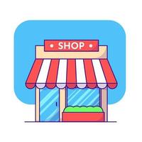 Shop vector icon illustration. Building icon concept isolated vector. Flat cartoon style illustration