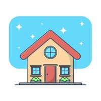 House vector icon illustration. Building icon concept isolated vector. Flat cartoon style illustration