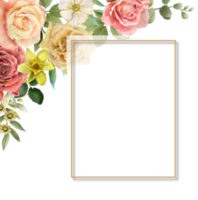 tarjeta de invitación de boda floral colorido png