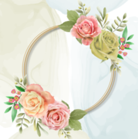 cartão de convite de casamento floral colorido png