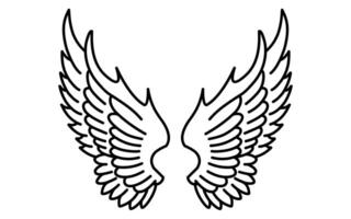 Free vector angel wings line art style