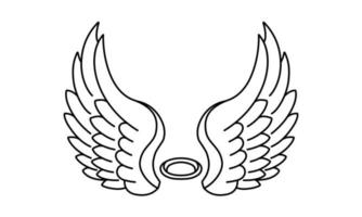 Free vector angel wings line art style