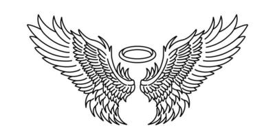 Free vector angel wings line art style