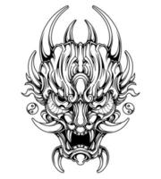 Free vector oni mask tattoo tribal