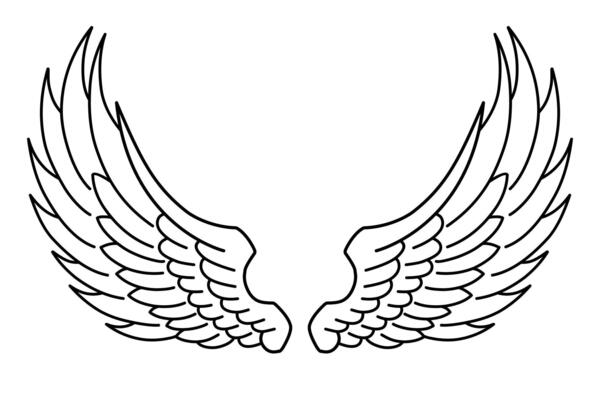 free vector angel wings line art