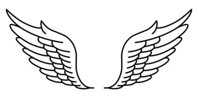 Tribal angel wings tattoo illustration vector