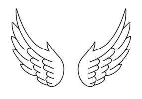 free vector angel wings line art