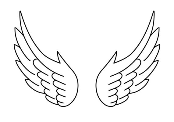 free vector angel wings line art