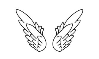 Free vector angel wings line art style