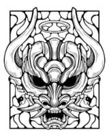 Free vector oni mask tattoo tribal