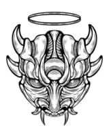 Free vector oni mask tattoo tribal