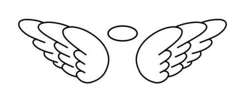 Free vector angel wings line art style