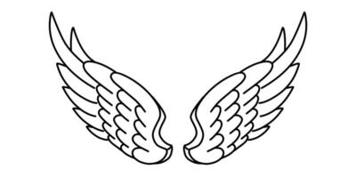 Free vector angel wings line art style